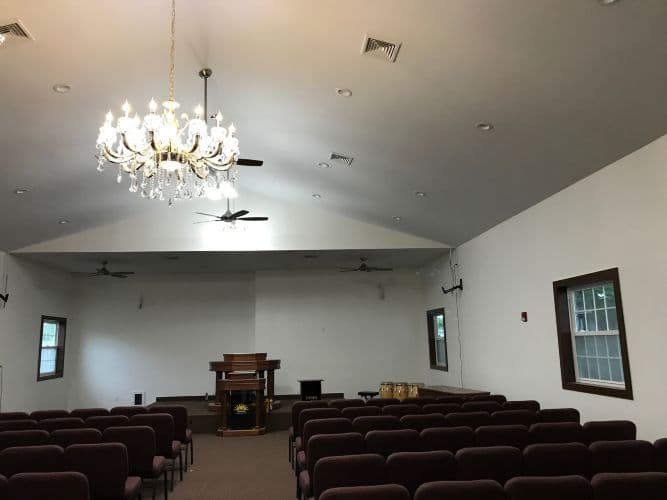 Inside the sanctuary at Adonai Outreach Ministry
